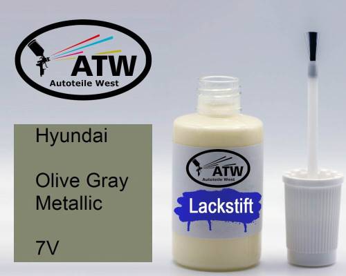 Hyundai, Olive Gray Metallic, 7V: 20ml Lackstift, von ATW Autoteile West.